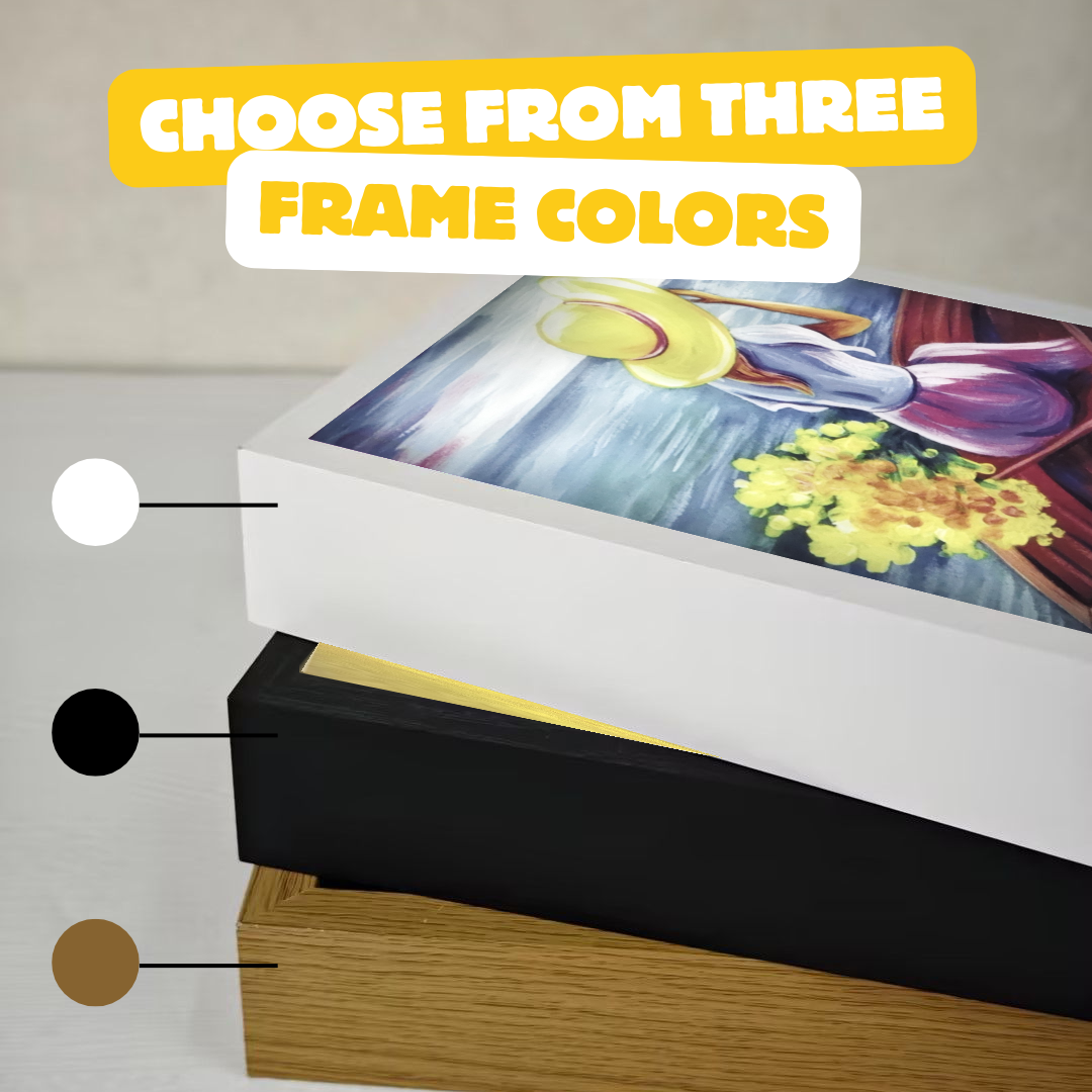 Choose From Black, White, Wooden frame color